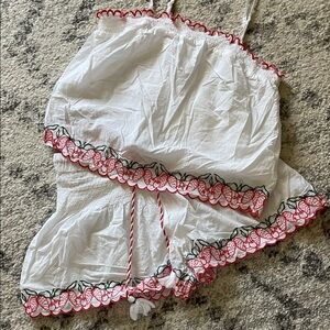 Joie Shorts Set with Red Strawberry Embroidery
